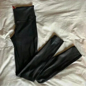 Spanx Faux Reptile Black Print Leggings - Small